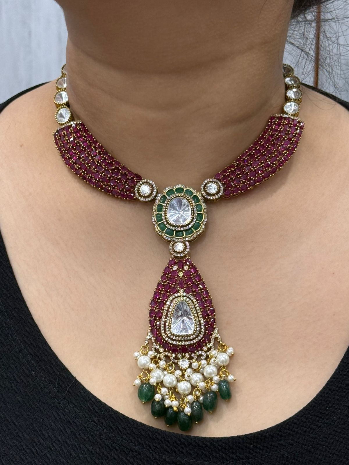 Invisible Setting With Mossanites With Stones Necklace For Women