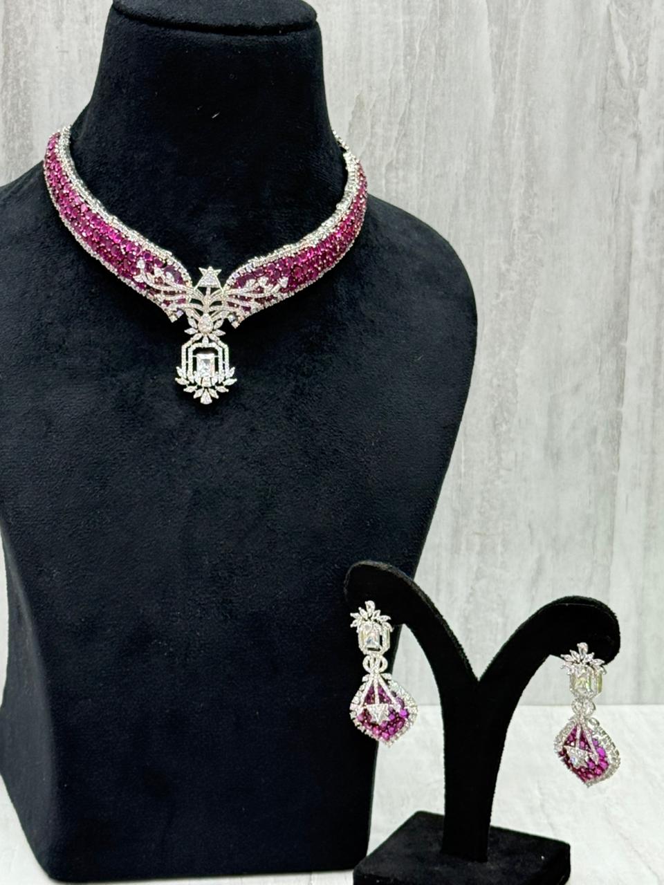 iNVISIBLE  SETTING CZ HASLI IN RUBY FOR WOMEN