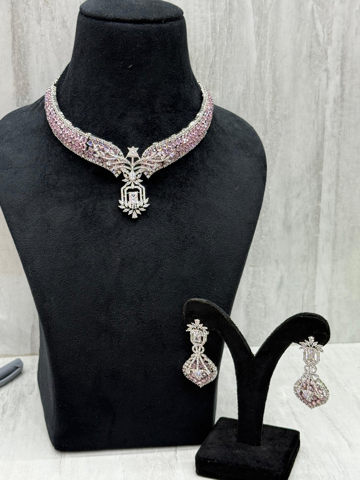 iNVISIBLE  SETTING CZ HASLI IN  BLUSH PINK FOR WOMEN