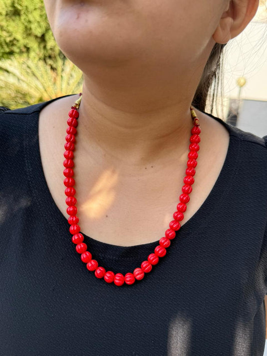 pumpkin beads one layar mala for woman