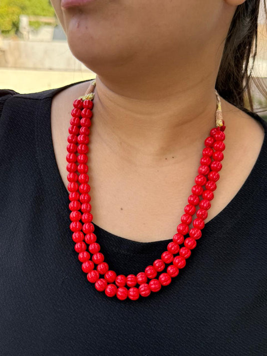 pumpkinea beads two layar mala for woman