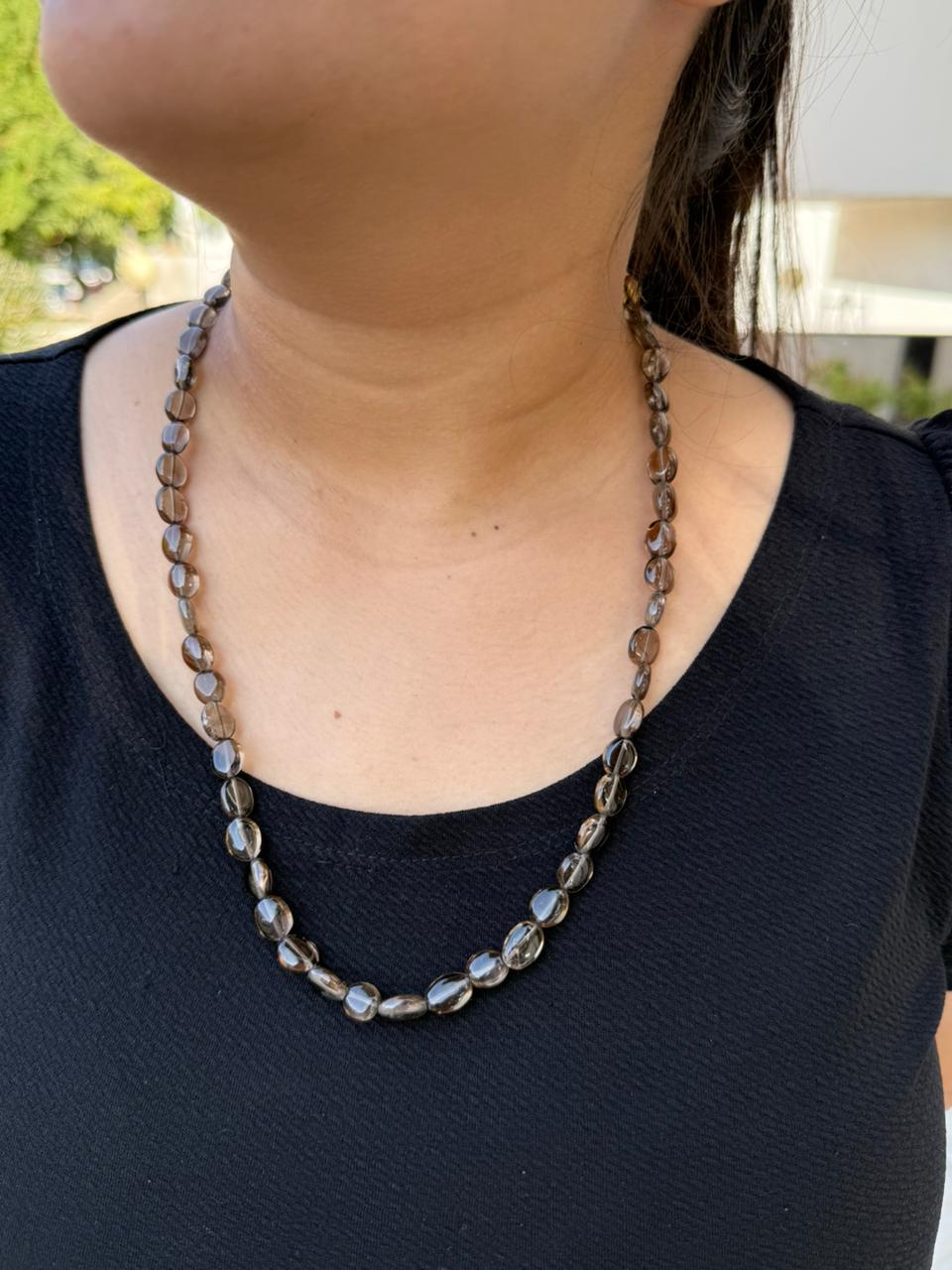 smoky pearl one layar mala for woman