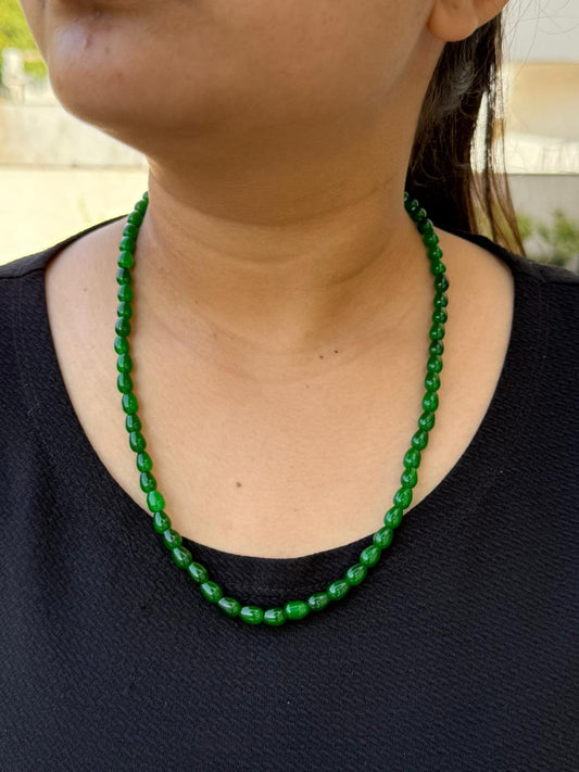 monalisa green beads one layar mala for woman