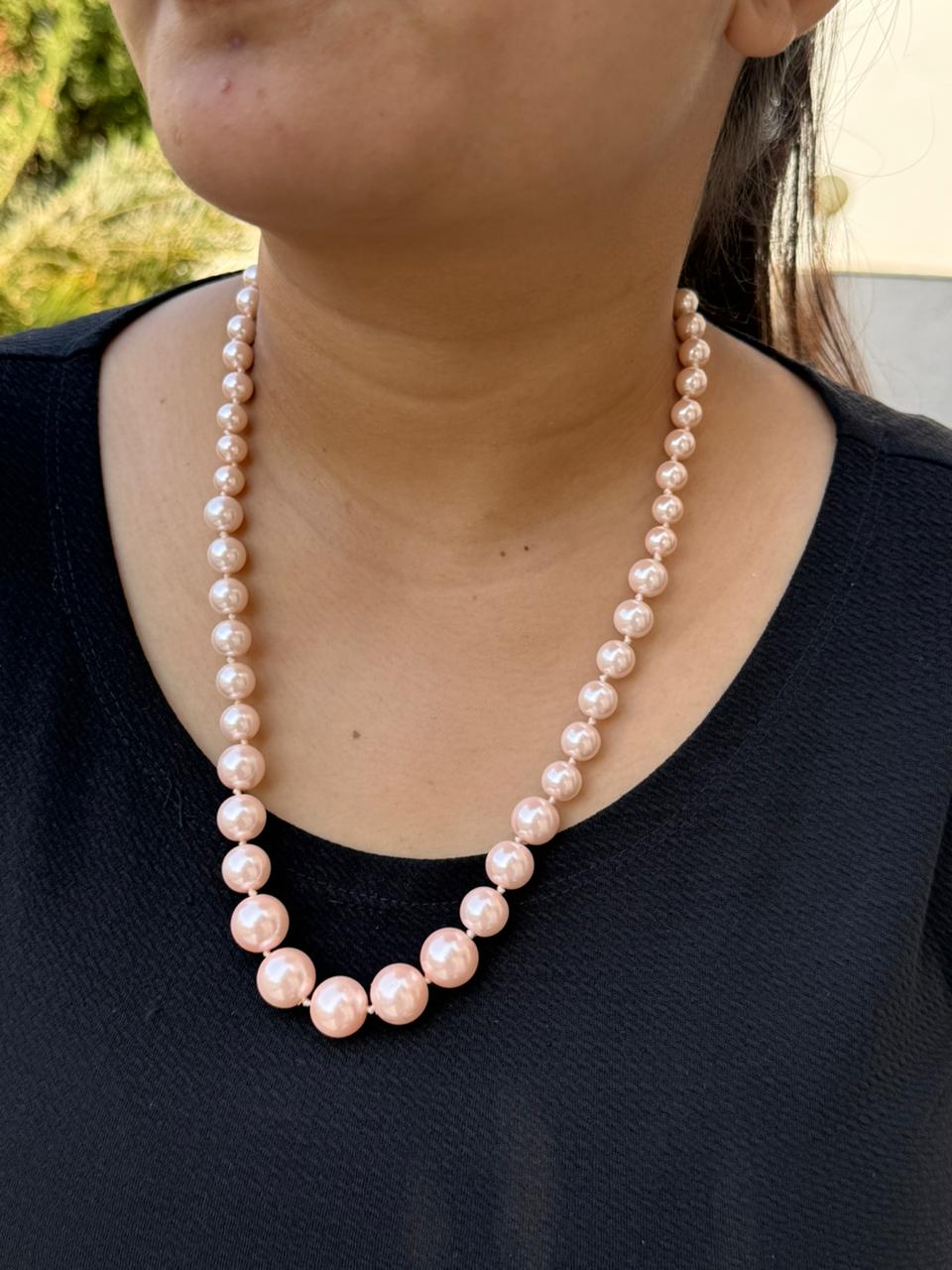 fresh watar peral pink single layar mala for woman