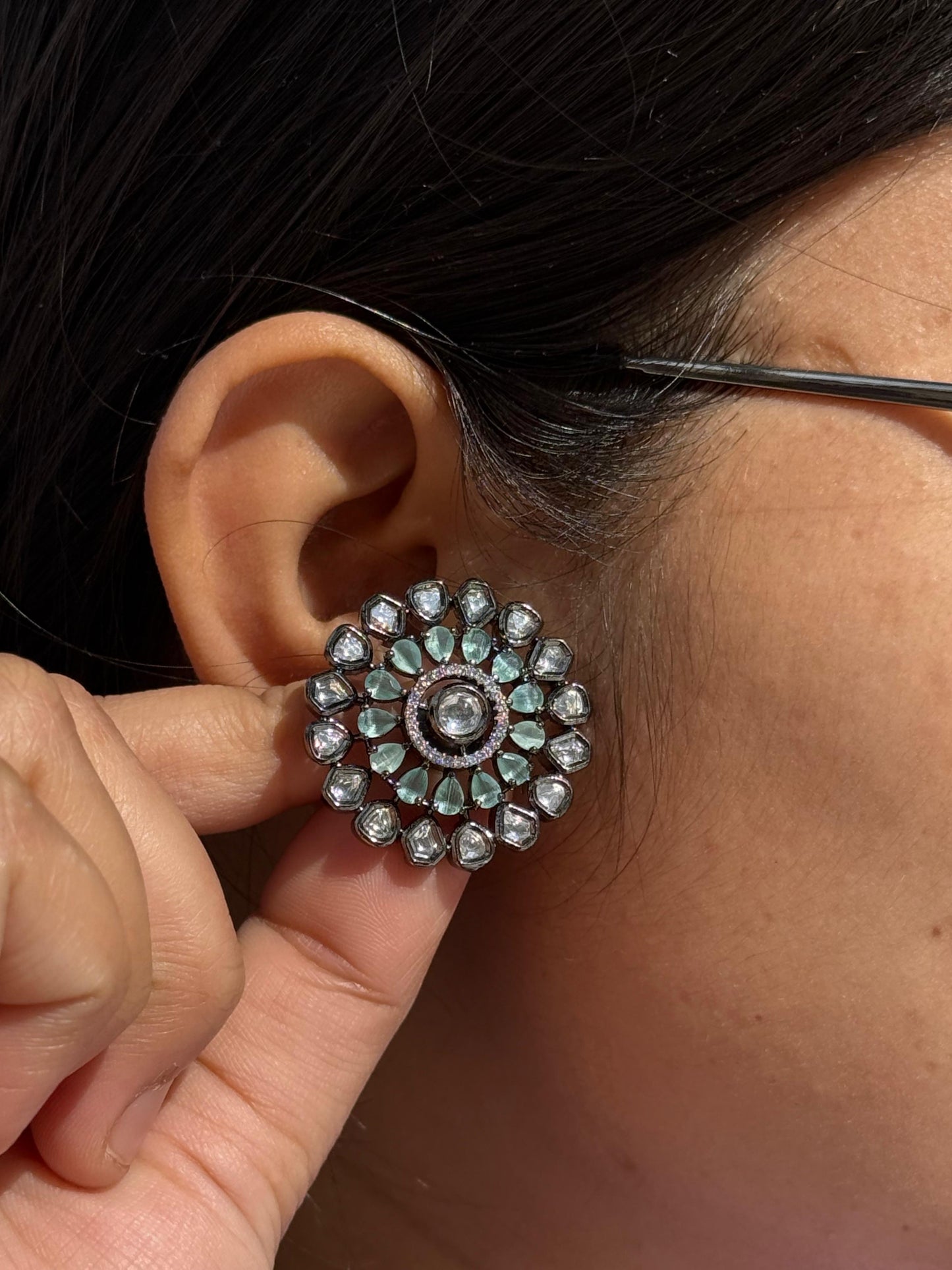 Round CZ Studs for woman
