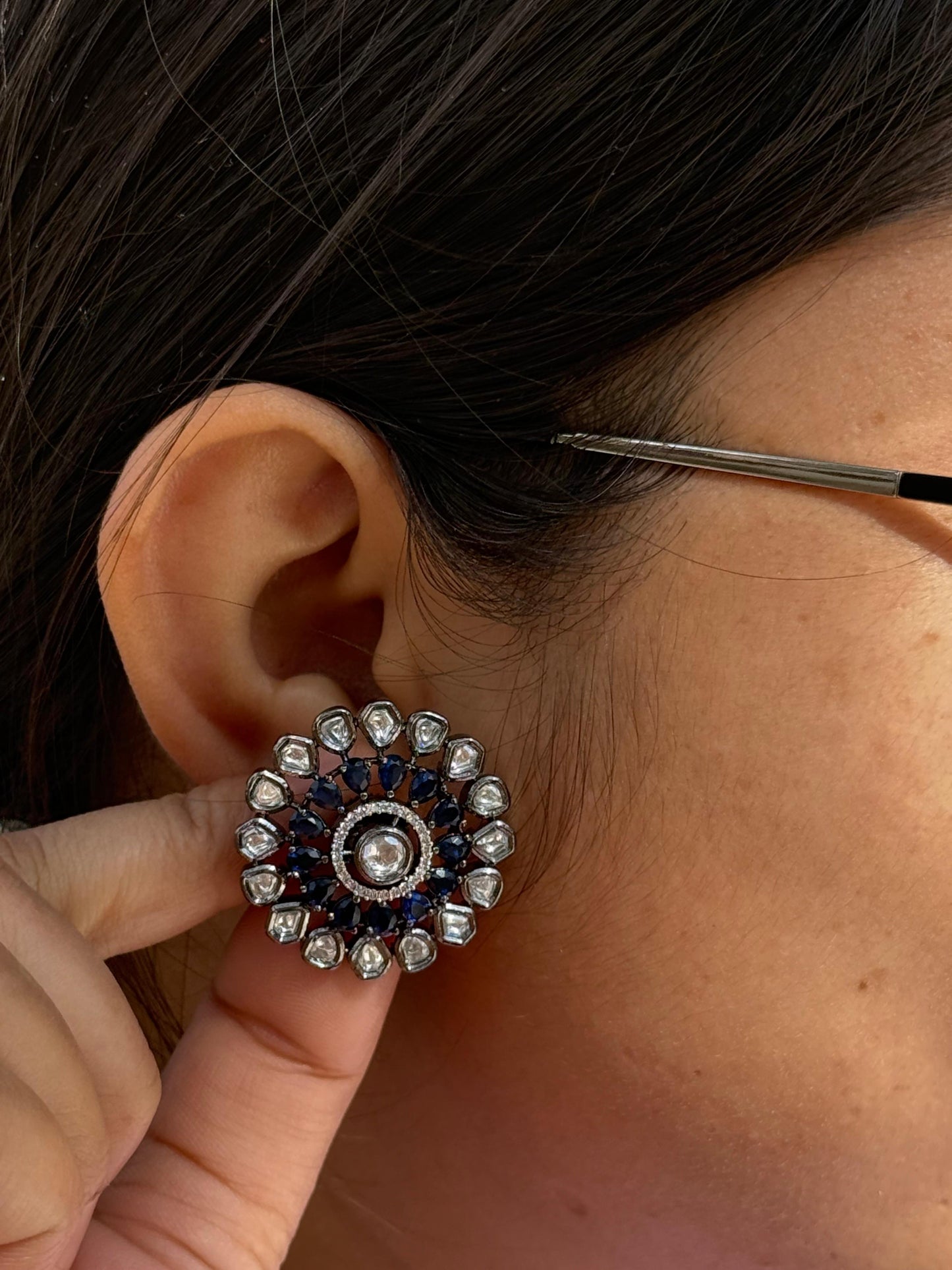 Round CZ Studs for woman