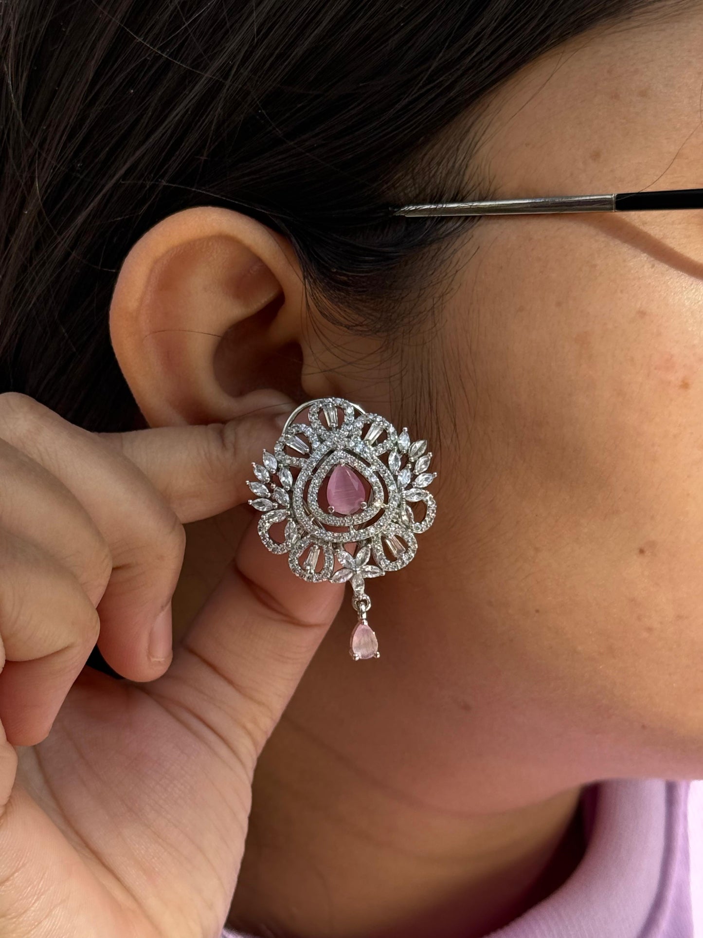 CZ With Kemp Stone Studs for woman
