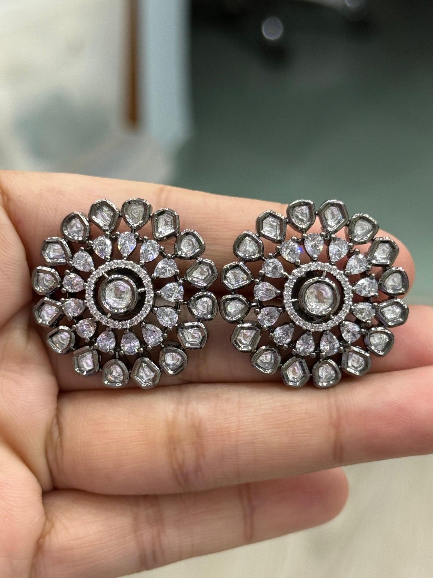 Round CZ Studs for woman