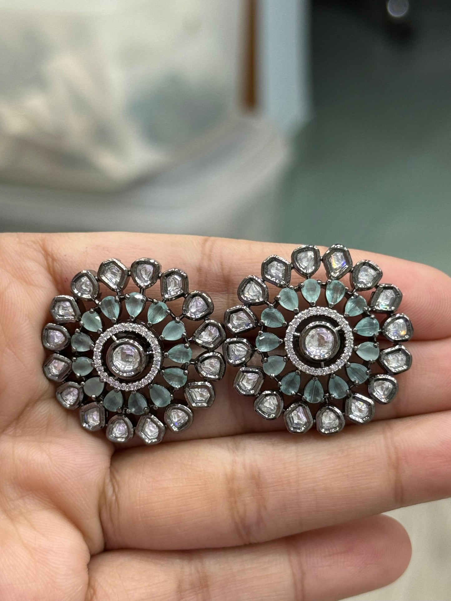 Round CZ Studs for woman
