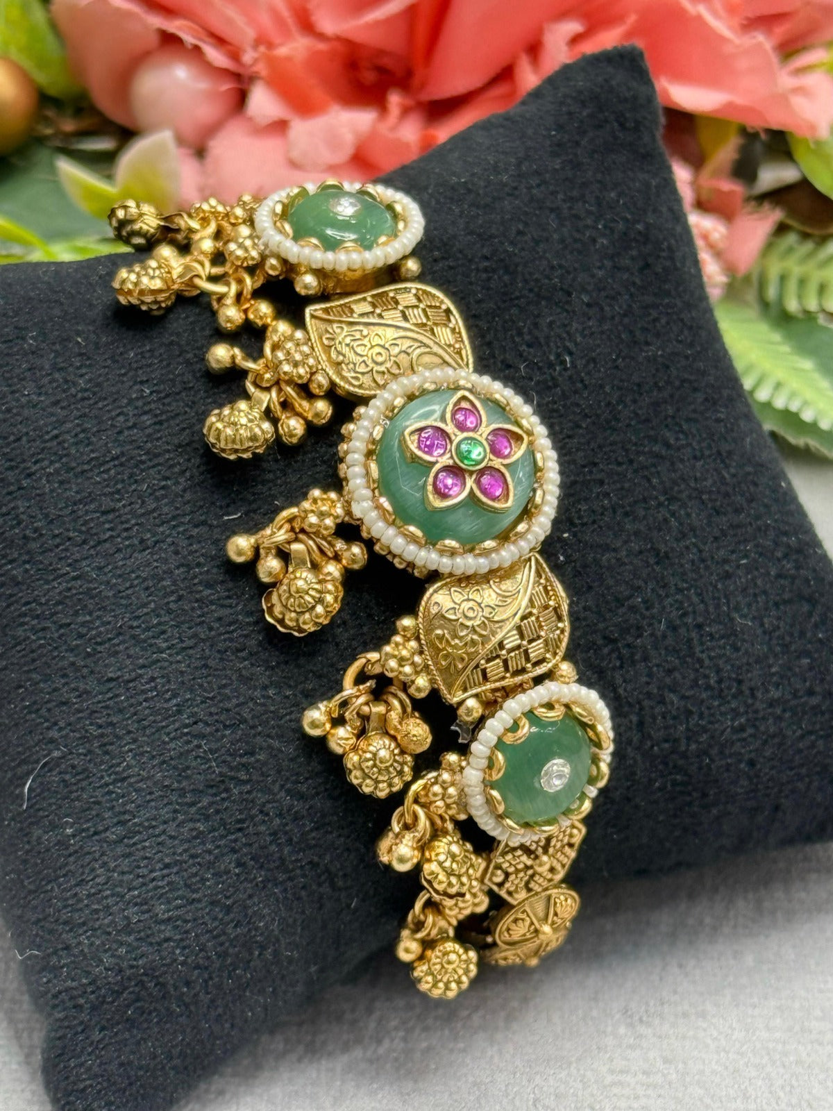 Floral Golden Rajwadi Bracelet for woman