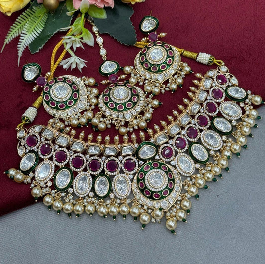 VANSHIKA JEWELS CLASSY BRIDAL NECKLACE IN MOSSANITE FOR WOMEN
