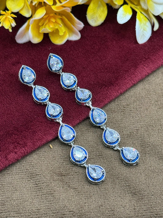 Alia Bhatt Inspired Blue Cz Earrings