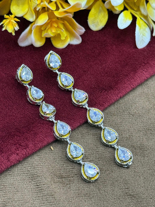 Alia Bhatt Inspired Yellow Cz Earrings