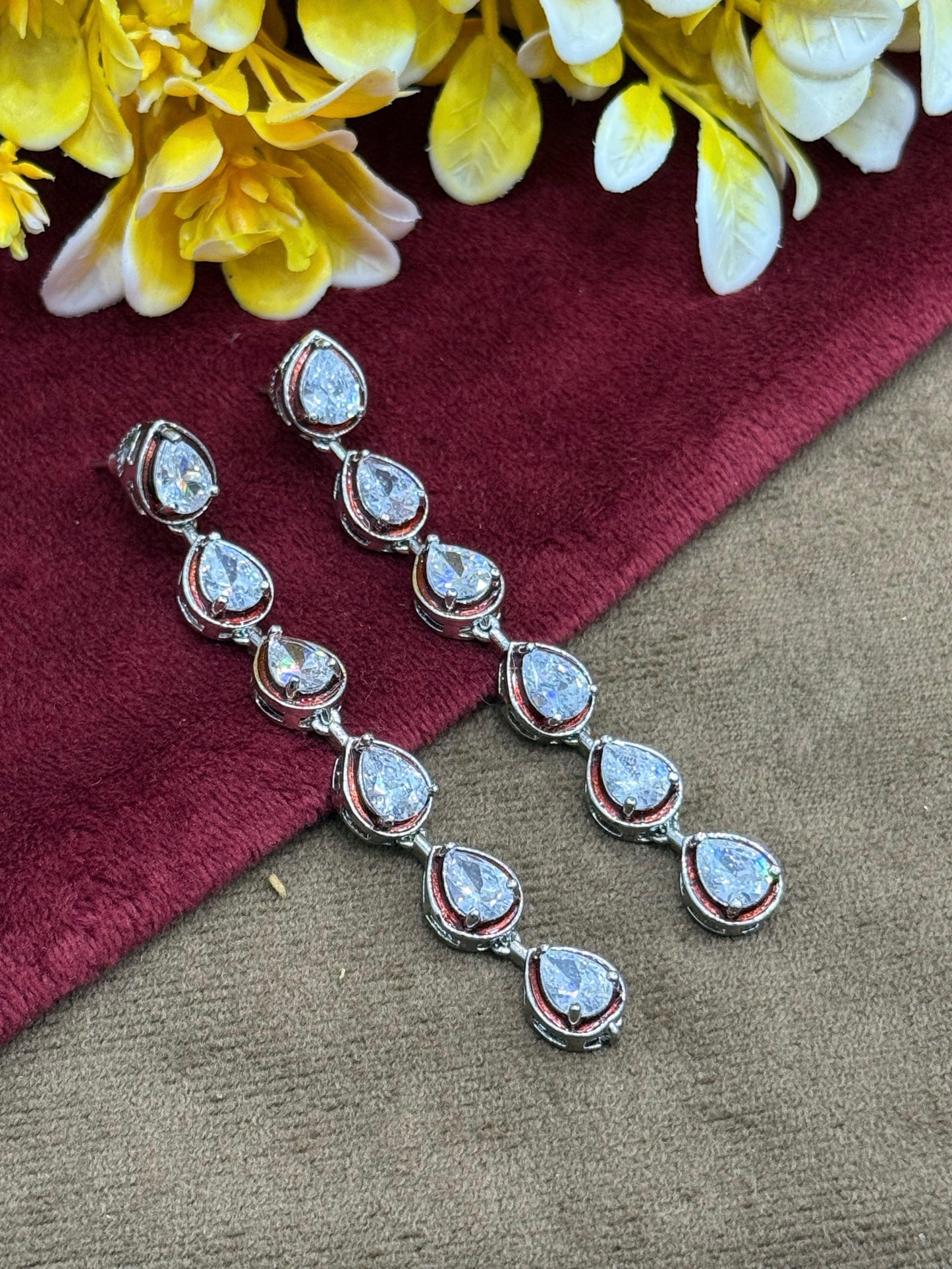 Alia Bhatt Inspired Ruby Cz Earrings