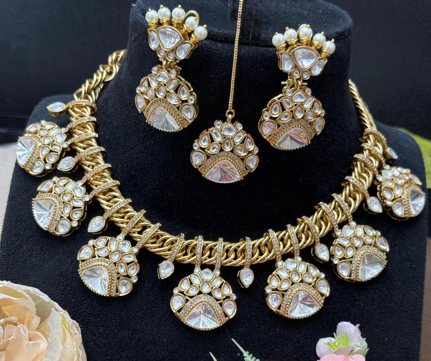 Mossanites Gold Plated With cz Necklace For Women
