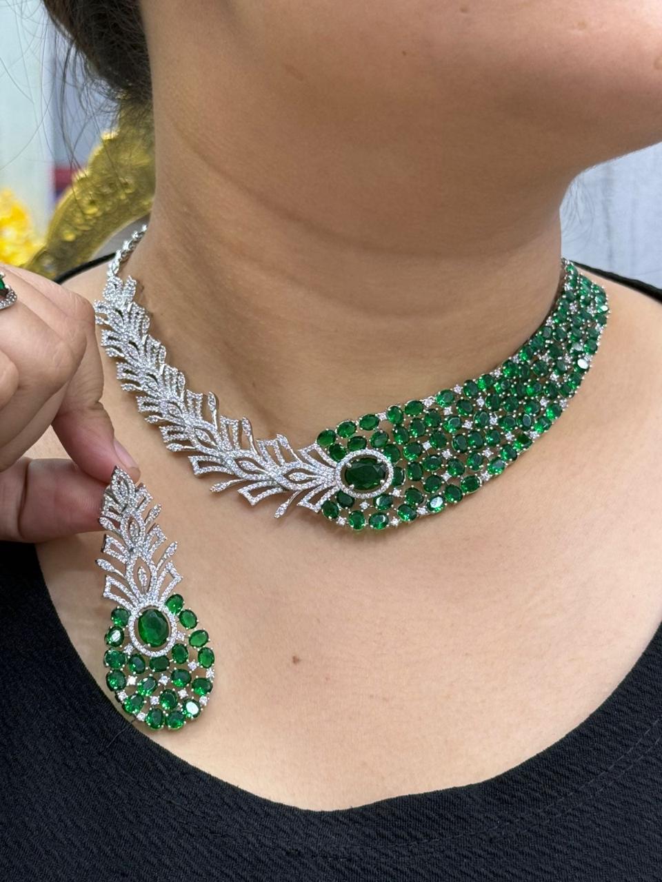Dual Tone Cz And DoubleT Necklace