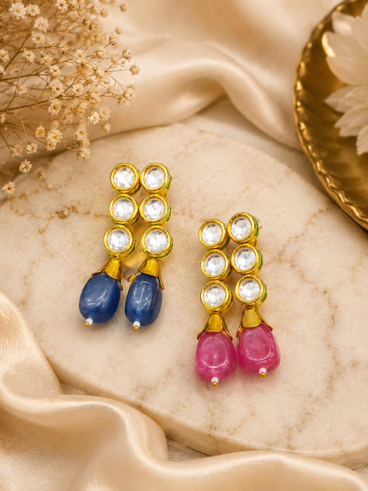 Kundan With Tumbles Earring Of Combos