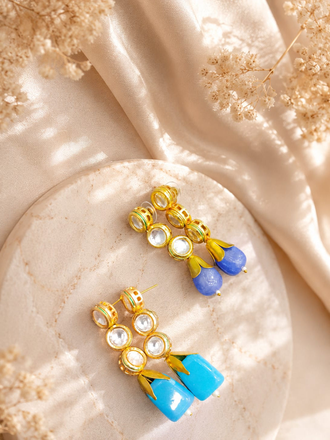 Kundan With Tumbles Earring Of Combos