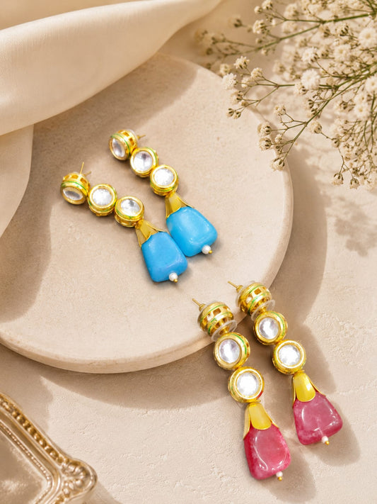 Kundan With Tumbles Earring Of Combos