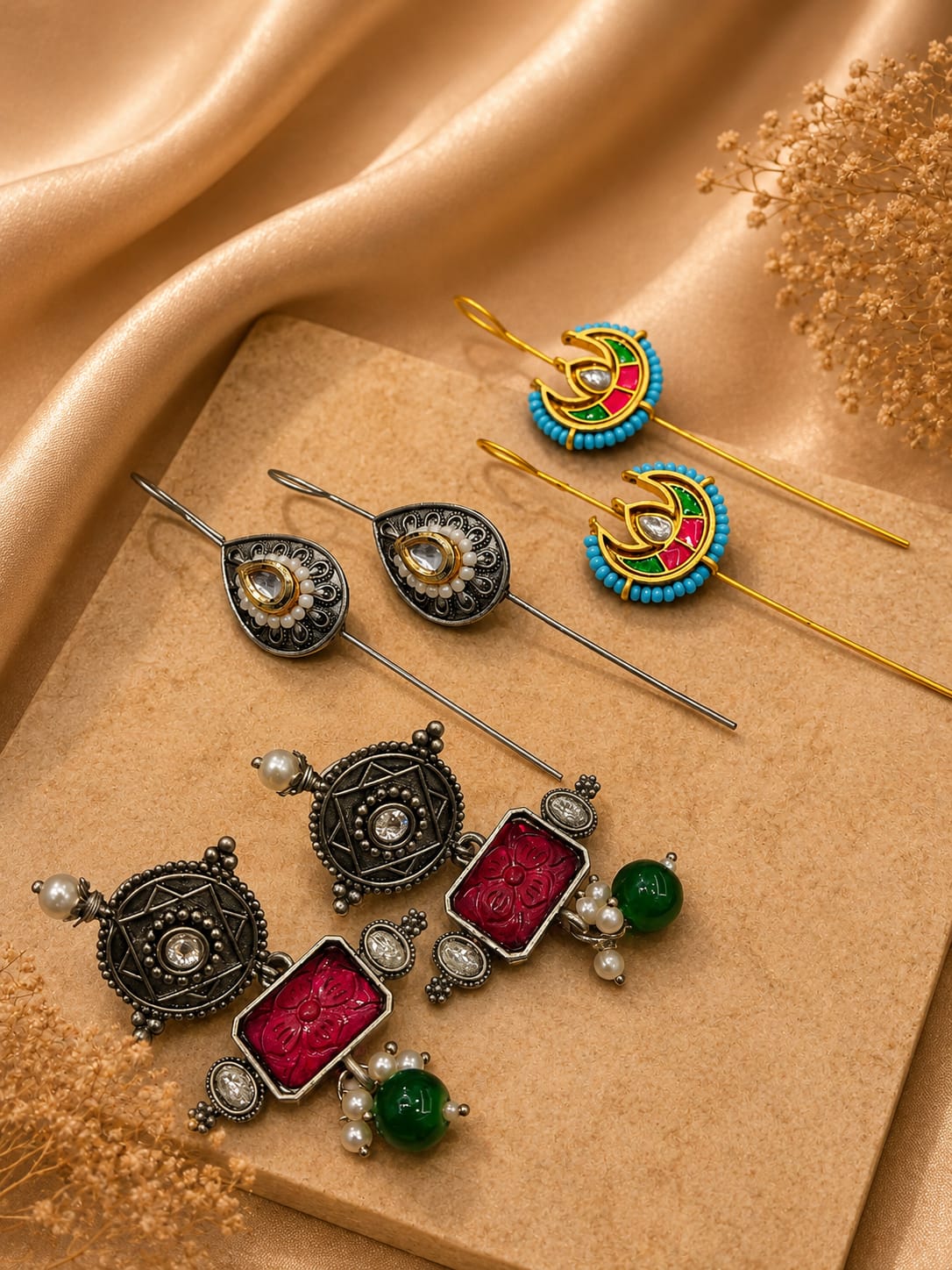 Combo of Earcuff And Earring For Women And Girls
