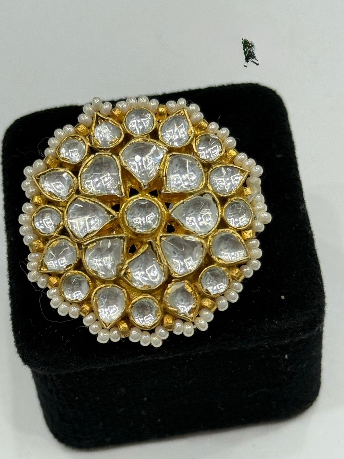 Flower Paachi Clear Stones Ring