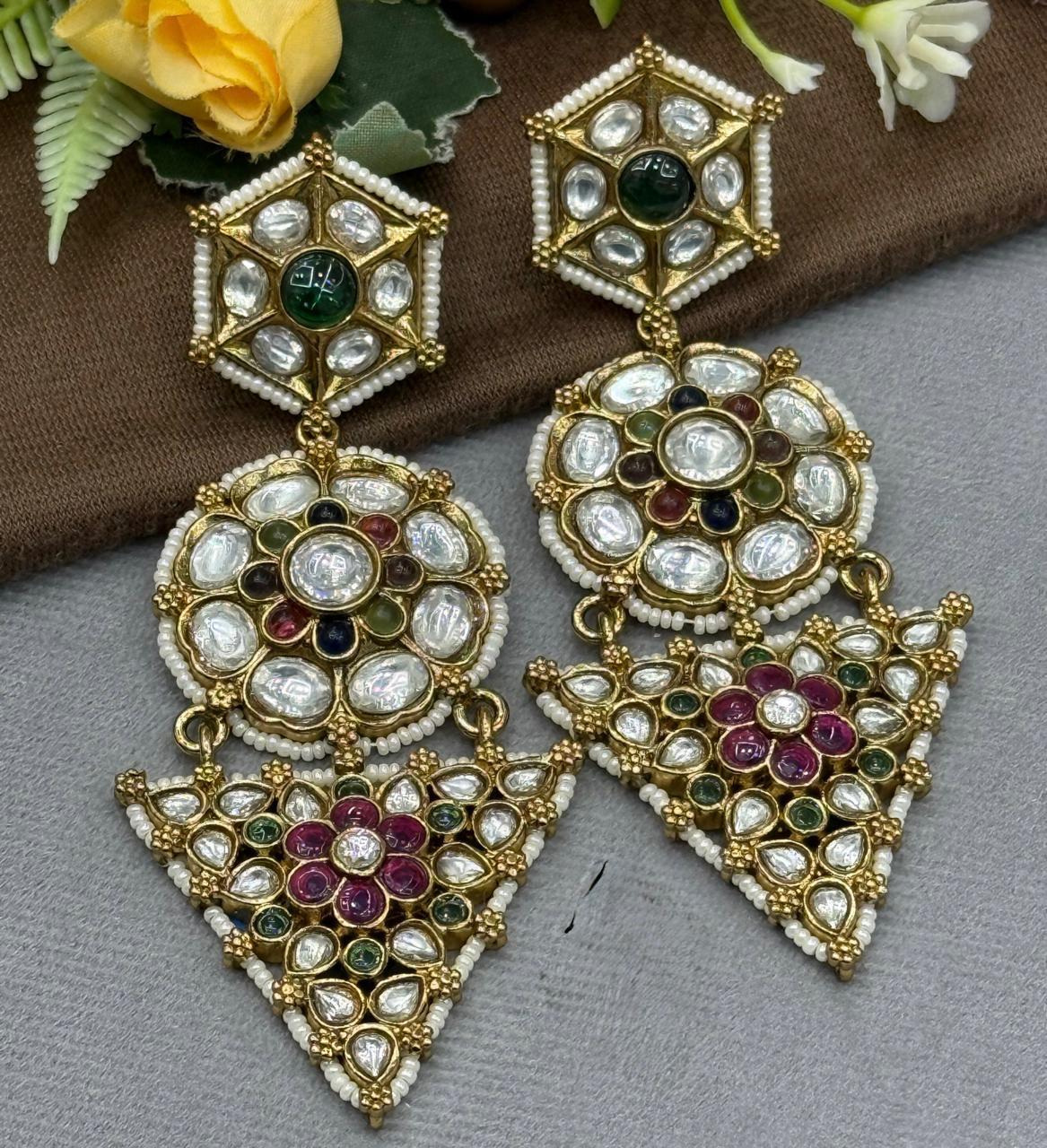 Amrapali Inspired Kundan Earrings