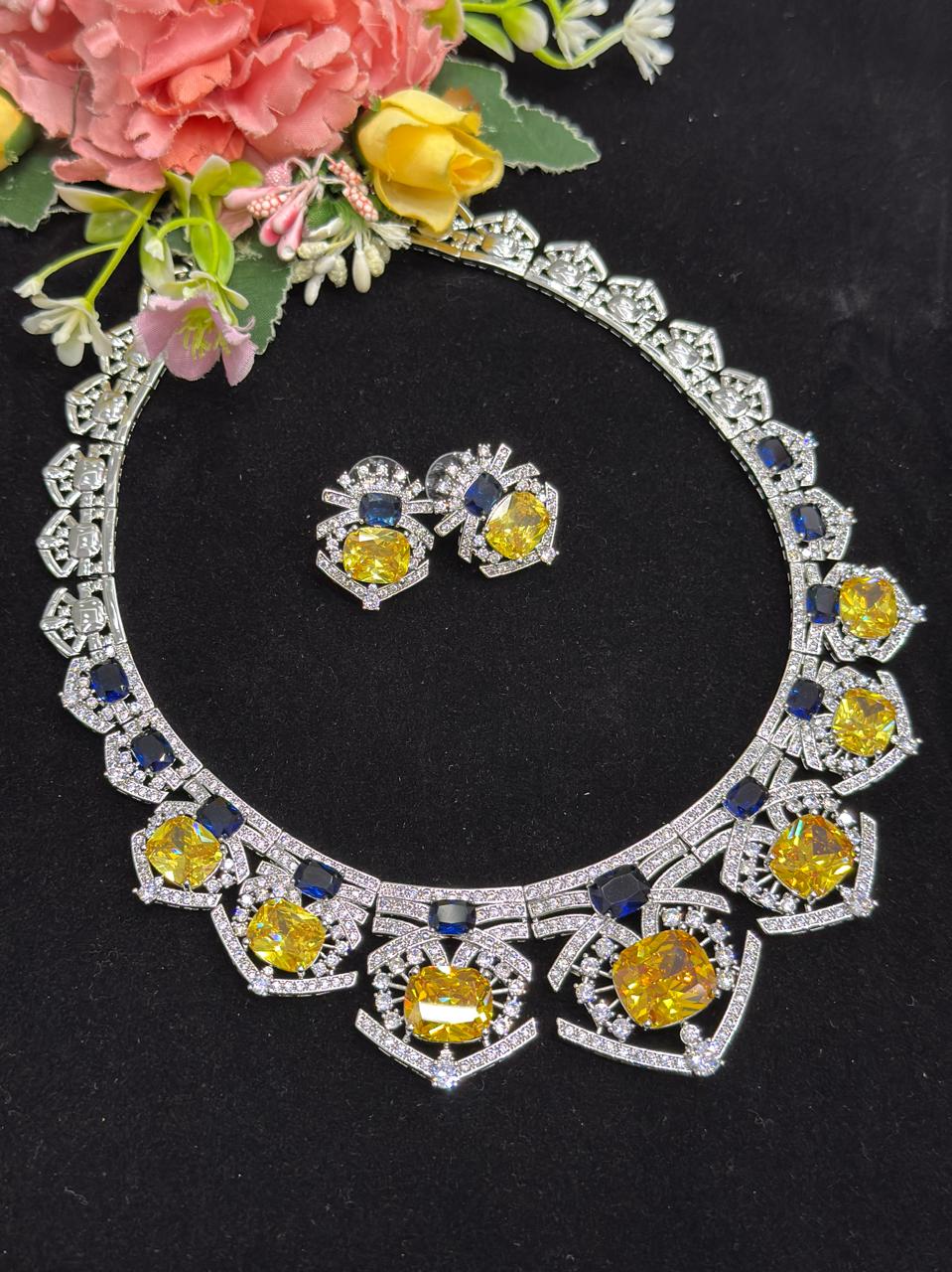 Shimmering Doublet Stone CZ Necklace For Women