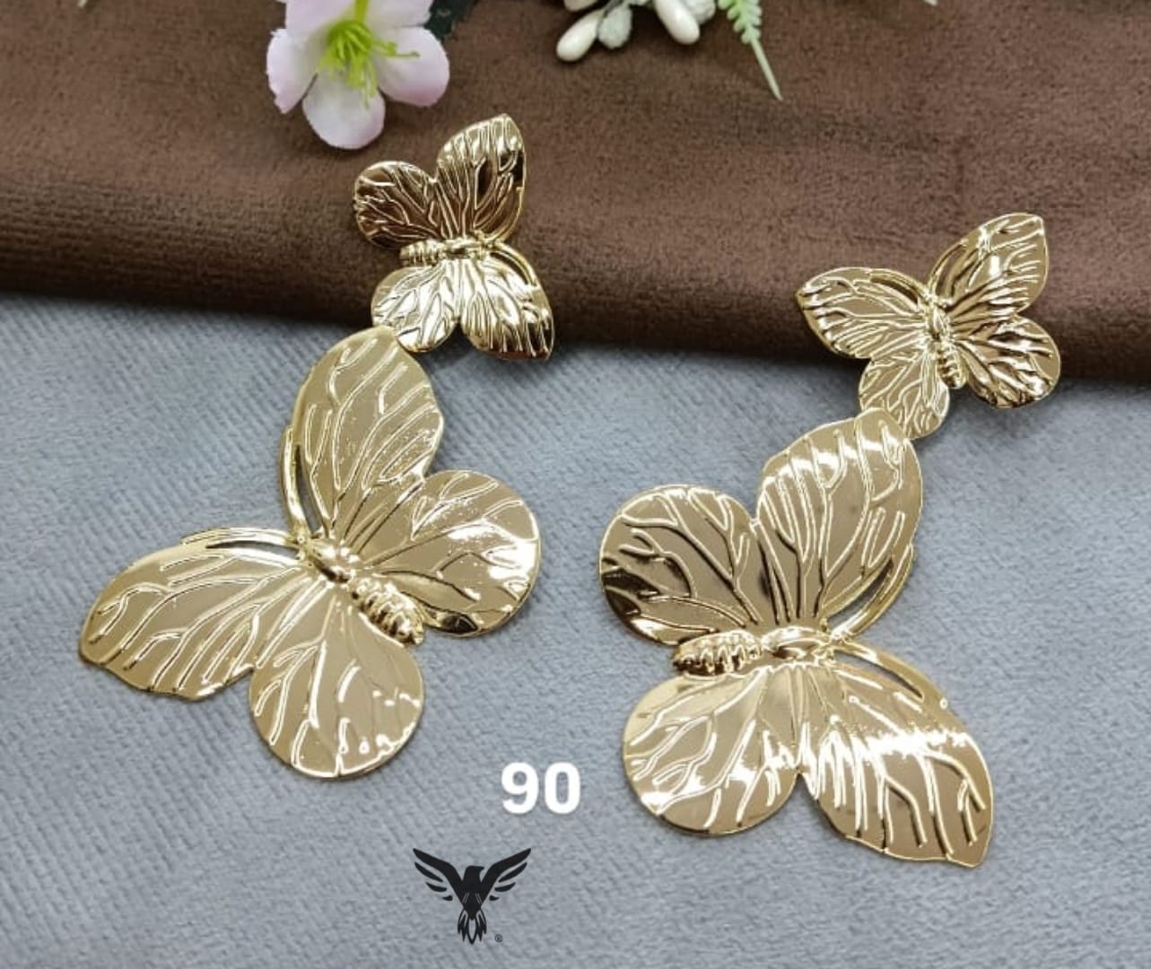 BUTTERFLY DREAM EARRINGS IN GOLDEN POLISH FOR GIRLS