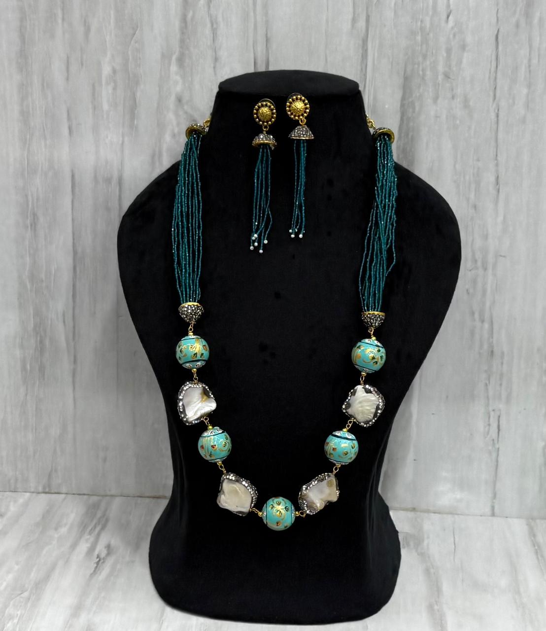 Samira Turquoise Multi Layered mala In Duzy Stone For Women