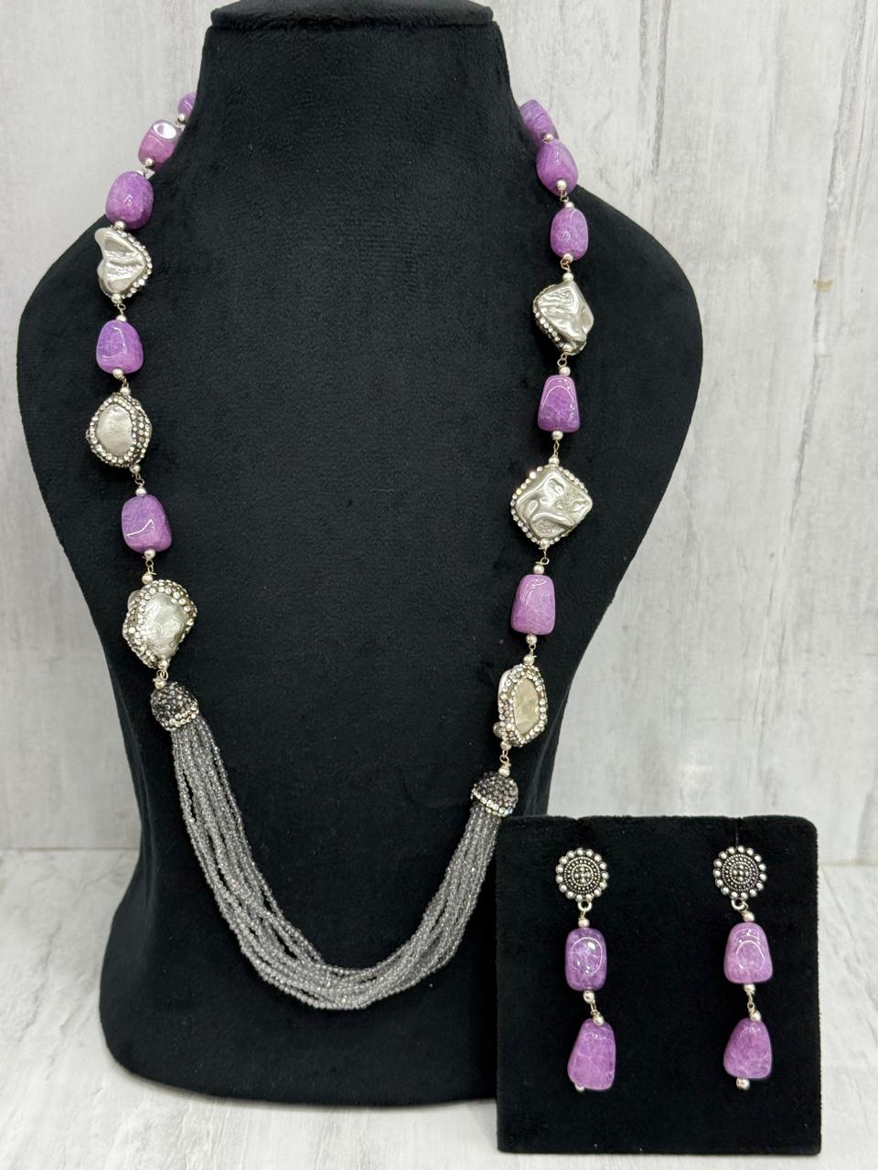 BAROQUE WITH HYDRO STONES MALA IN PURPLE FOR WOMEN