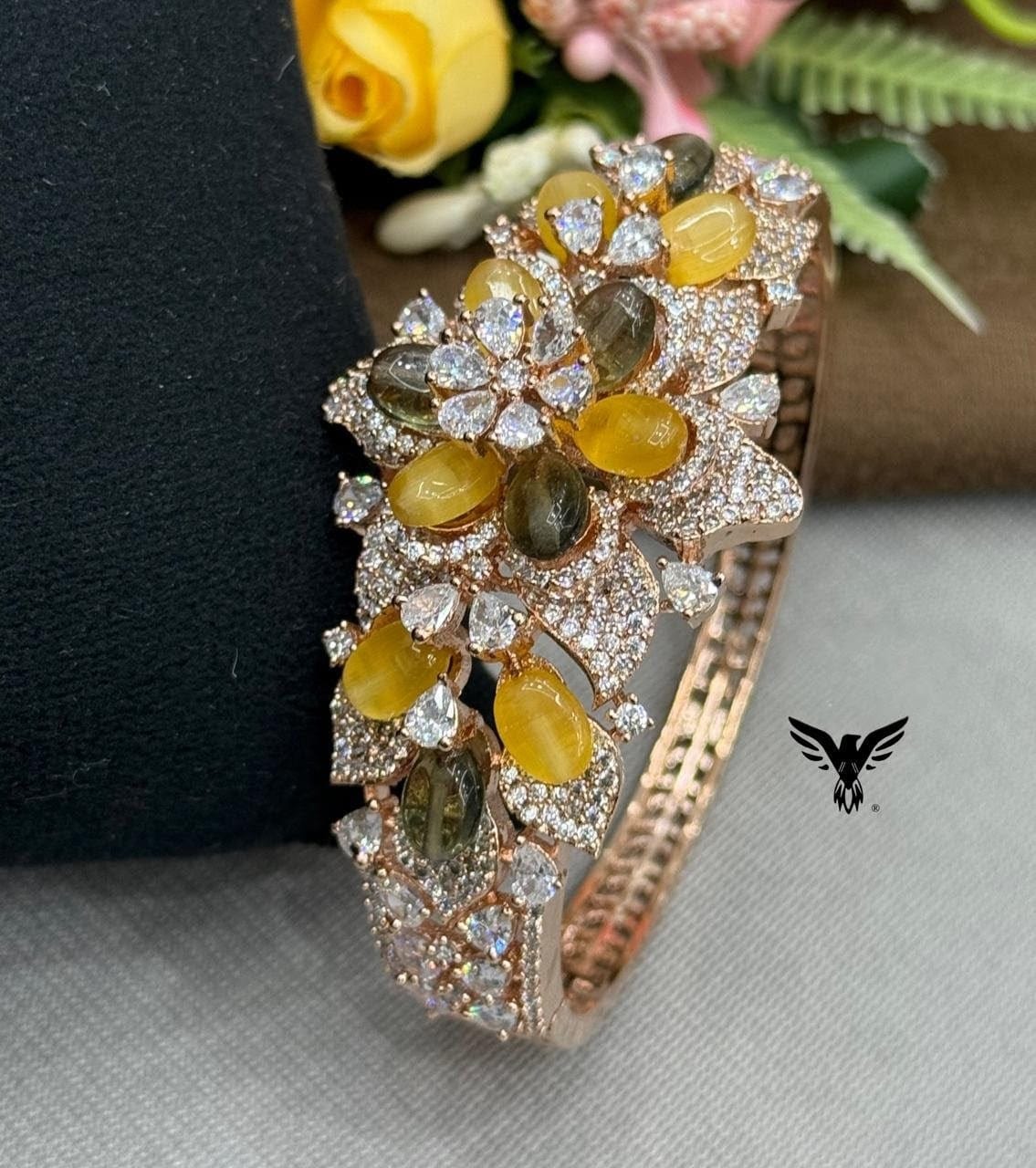 TULIP BEADS WITH CZ STONE BRACELET FOR WOMEN