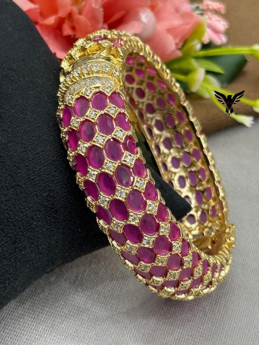 PINK COLOUR KADA FOR WOMAN GOLD PLATED
