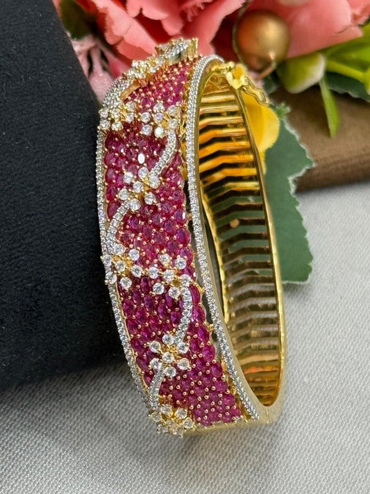 RED AMERICAN DIAMOND WITH CZ STONE BRACELET FOR WOMEN