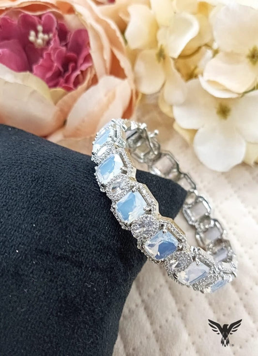 SWAROKI  SILVER POLISH IN  BLUE  BRACELET FOR WOMEN