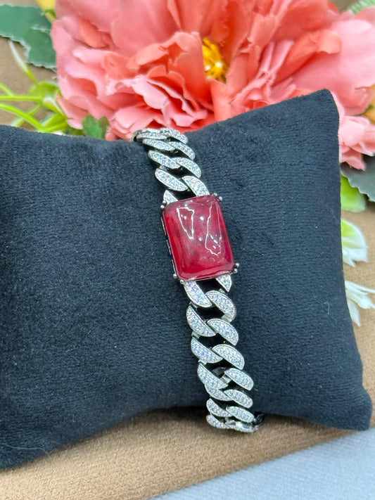 SILVER PLATED CHAIN SHAPE BRACELET