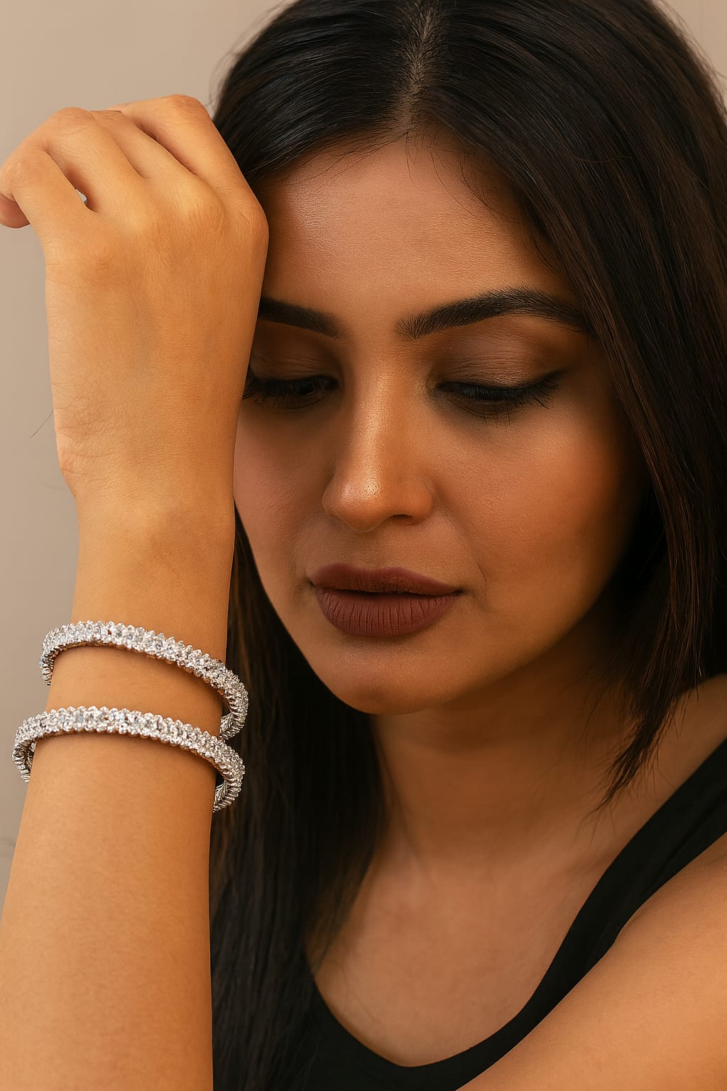 AMERICAN DIAMOND CLASSIC BANGLE FOR WOMEN
