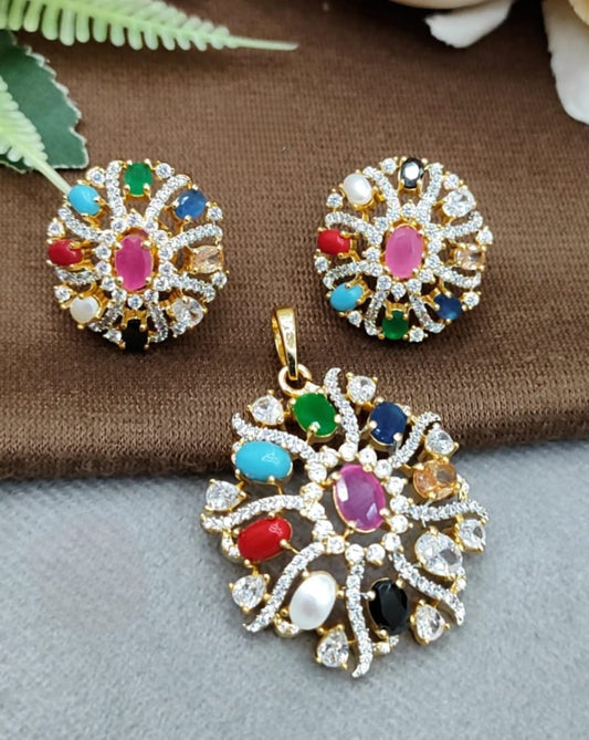 UNIQUE ROUND SHAPE PENDANT SET FOR WOMEN