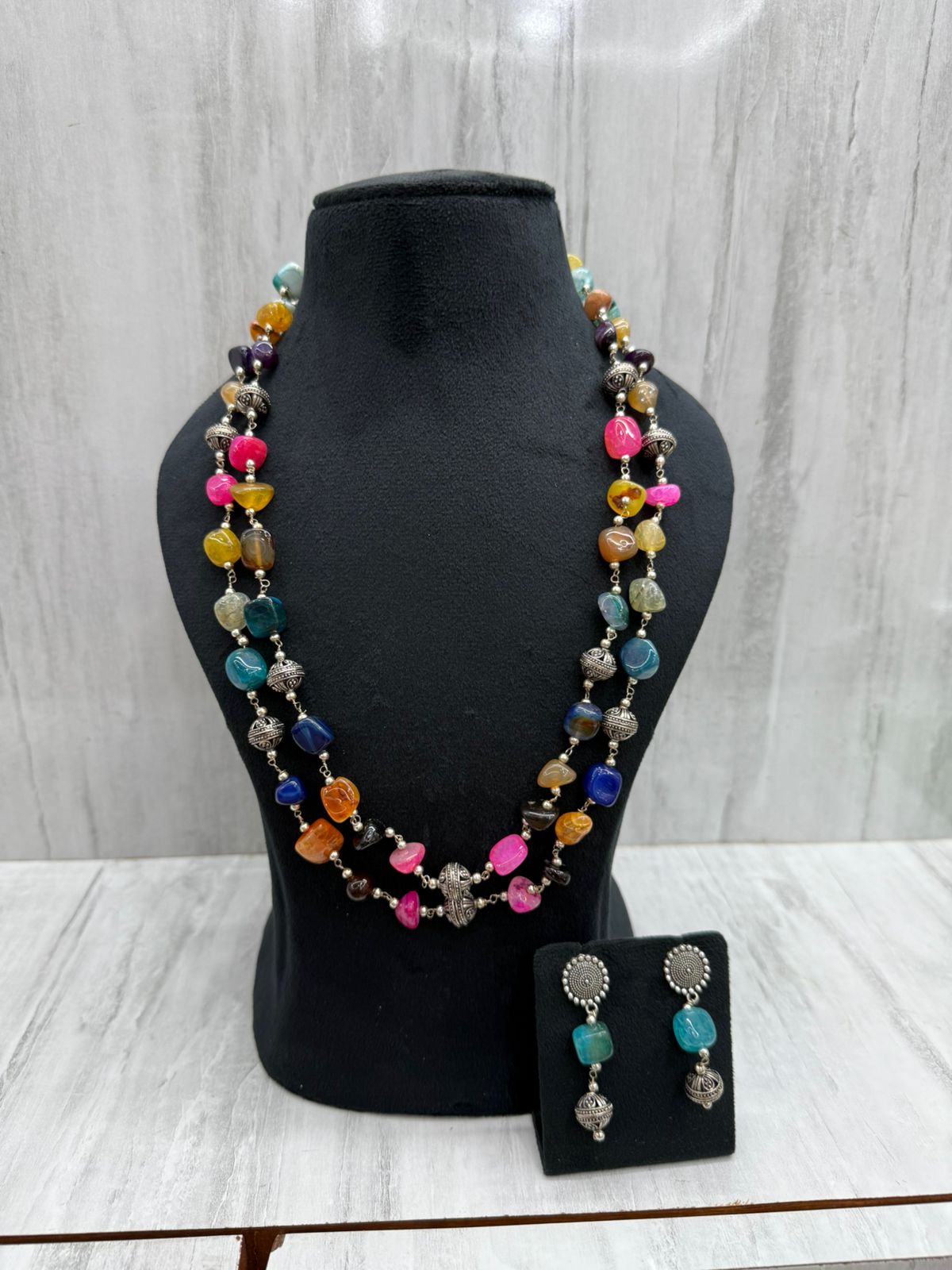 Double layered multicolour mala  for women