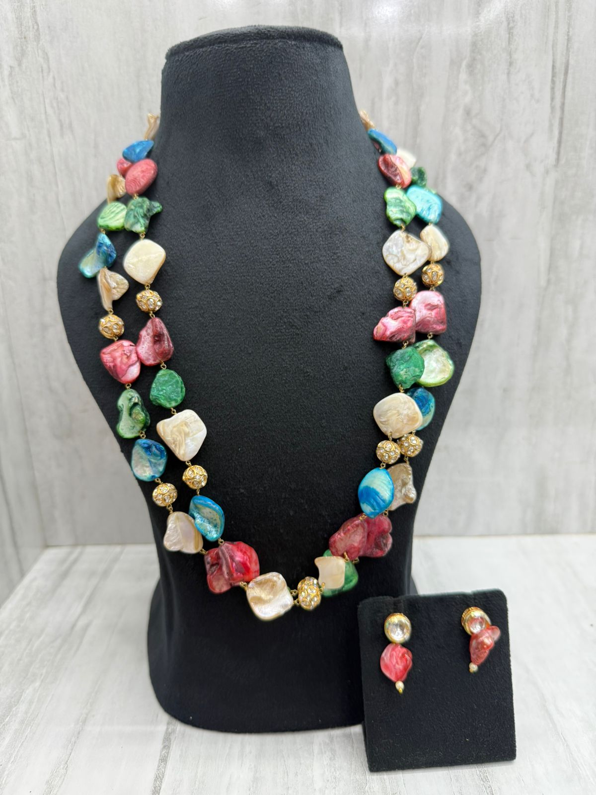 Elegant Multi double layered necklace mala for women