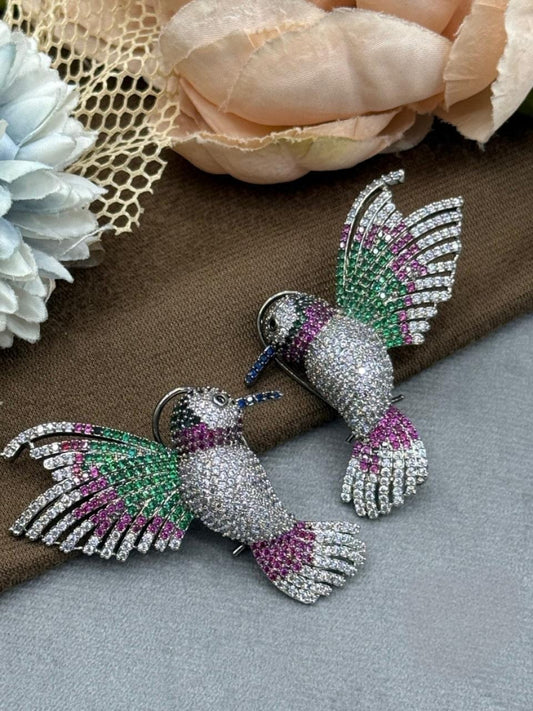 Invisible setting bird earring for Women and Girl