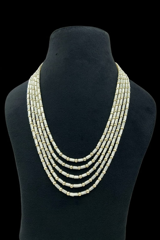 Classic White Pearl Beaded Mala for Women
