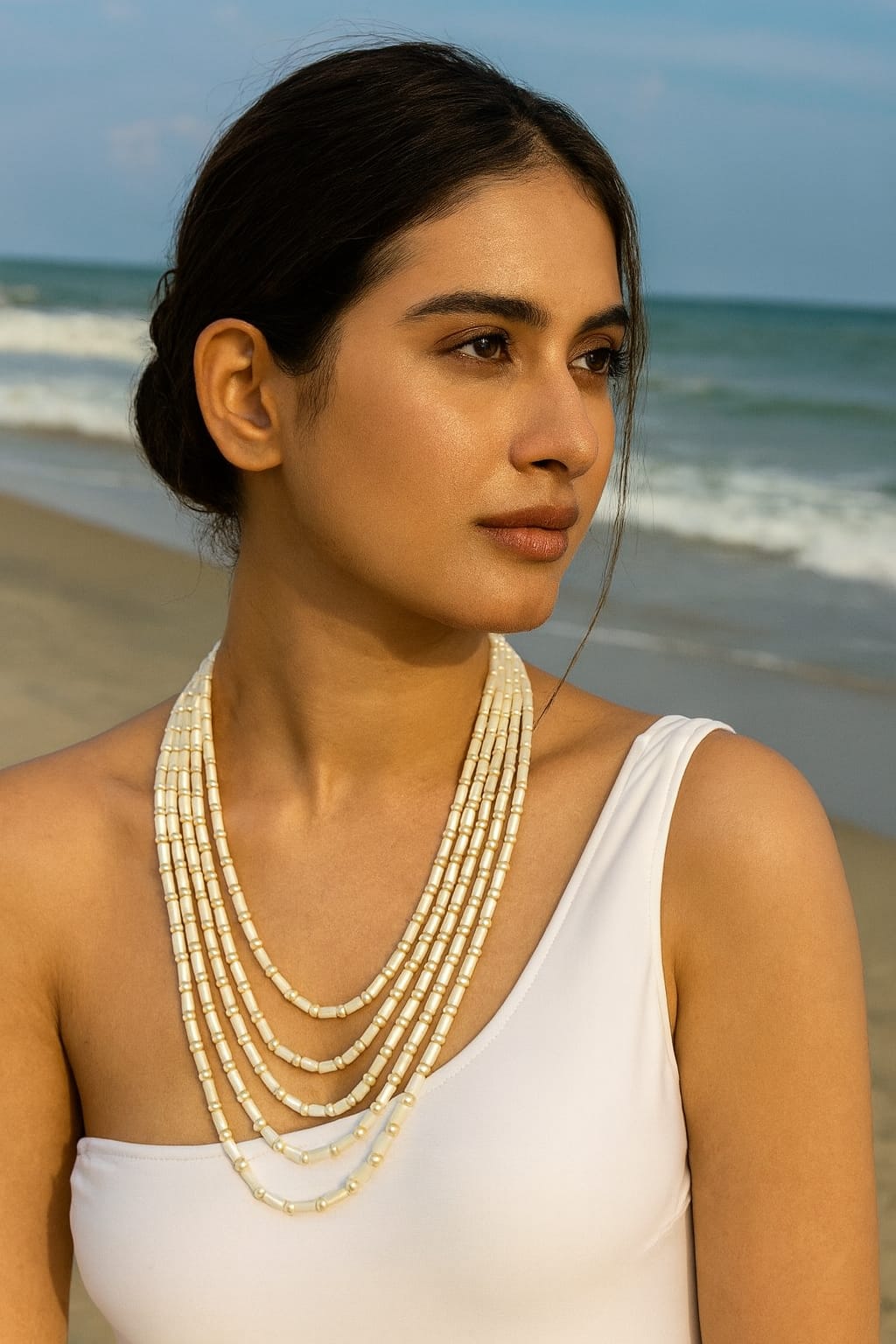 Classic White Pearl Beaded Mala for Women