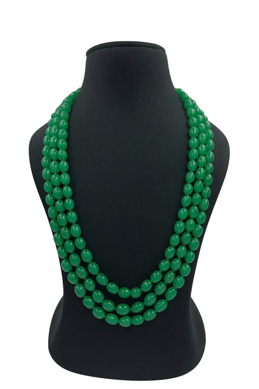 Unique Green Beaded Mala With Designer Multi-Layer For Women