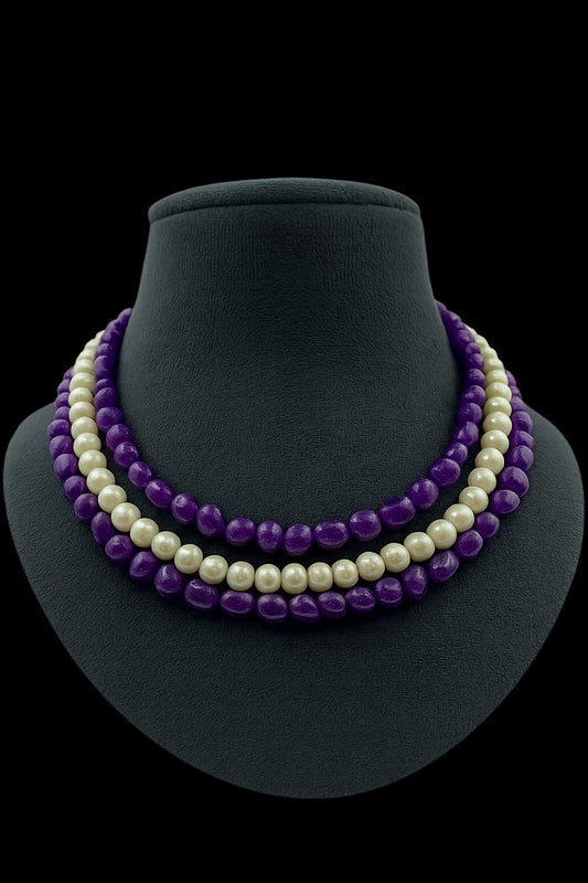 Elegant Purple Handcrafted Pearl mala  For women  and Girl