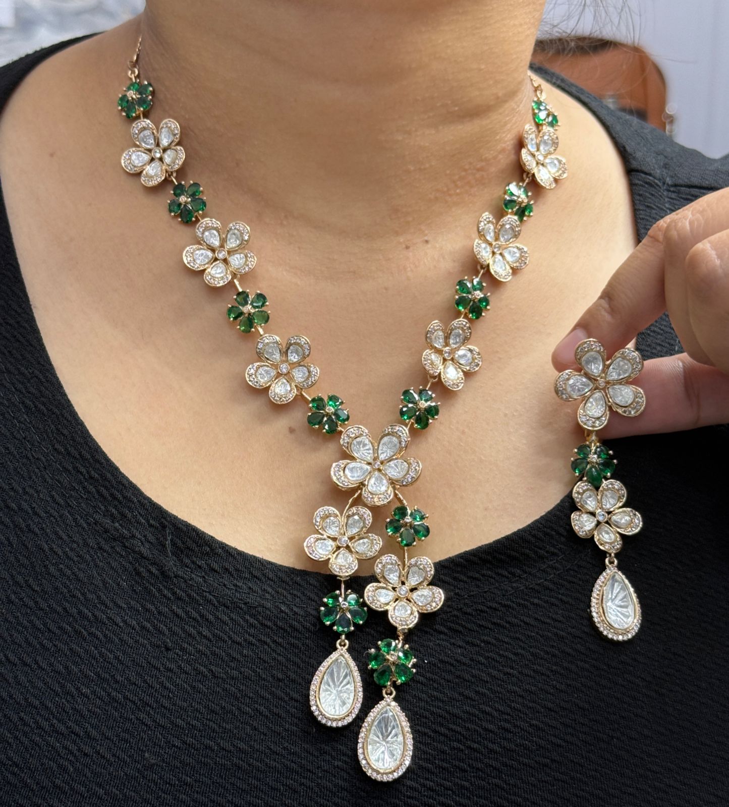 Mosanite Floral Necklace for woman