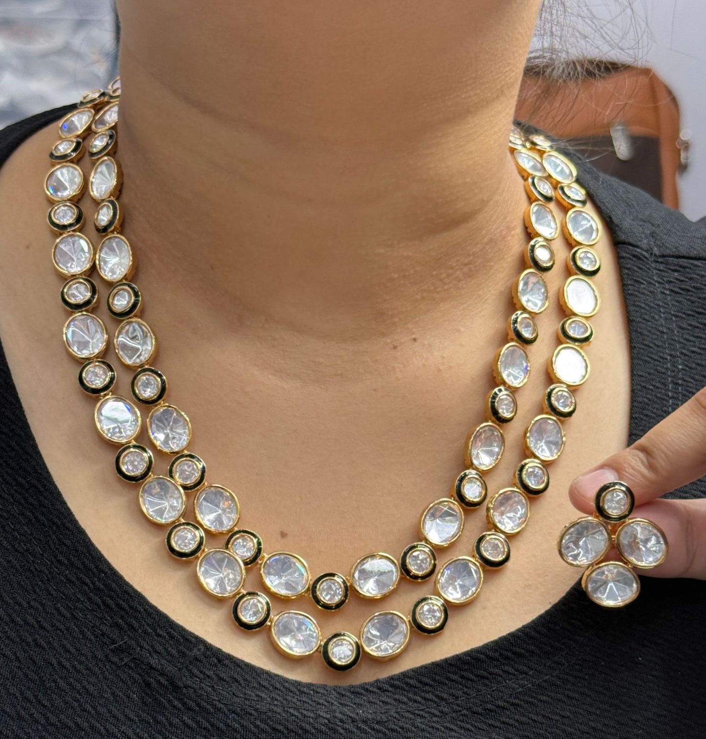 Double Line Enamelling Necklace for woman