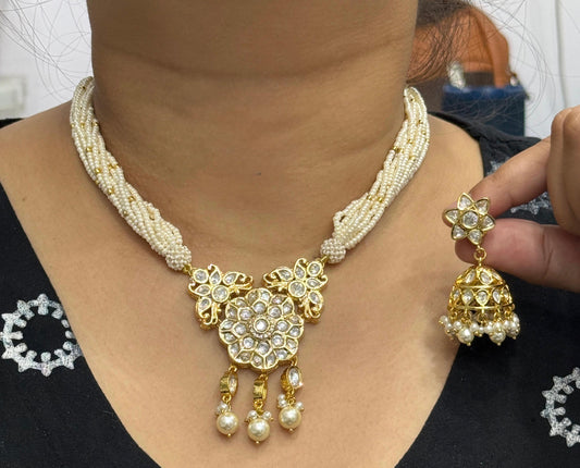 Kundan With Pearl Beading Choker For Women