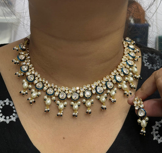 Side Meenakari Kundan Necklace for woman
