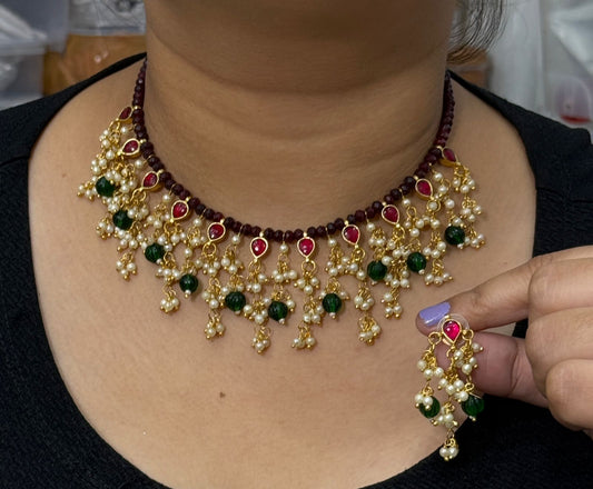 Vaani Paachi  necklace with Earrings In multi  For Women
