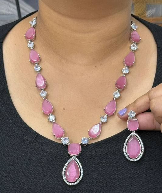 Jyotica Pink Stone Necklace For women